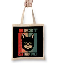 Best Cat Dad Ever Kedi 01 Bez Çanta Uzun Saplı