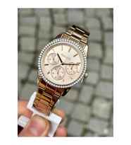 Ferrucci 1. Sınıf Çelik Taşlı Şık Kadran Yeni Sezon Kadın Kol Saat+Bileklik (Rose)