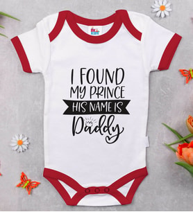 BK Kids His Name Is Daddy Tasarımlı Kırmızı Bebek Body Zıbın-1
