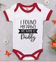 BK Kids His Name Is Daddy Tasarımlı Kırmızı Bebek Body Zıbın-1