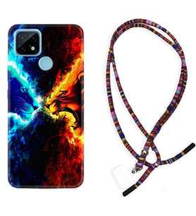 Realme C11 C21 C21Y C25Y C11 2021 Kılıf Boyun Asklı Rasta Silikon Red Blue Leon 1714