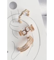 pilelistore Pirinç Gold Renk Kare Model Zirkon Taşlı 3'Lü Model Kadın Kıkırdak Küpe - TJ-BKP10587