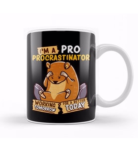 Drama Cute & Funny I'm a Pro Procrastinator Hamster Pun Kupa Bardak Porselen