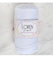 Loren Polyester Soft Macrame Optik Beyaz El Örgü İpi - LM001 - 34426