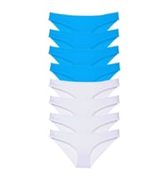 8 adet Süper Eko Set Likralı Kadın Slip Külot Beyaz ve Mavi