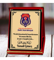 İnfaz Koruma Memuru Baskılı Plaket (1. Tasarım)  Kişiye Özel (Kırmızı)