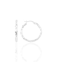 Gümüş 23 mm Şarnel Burgu Halka Küpe SGTL12288RODAJ
