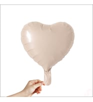 Kalp Folyo Balon, 45cm - Bej