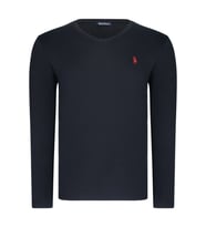 T8587 DEWBERRY V YAKA ERKEK UZUN KOL T-SHIRT-AÇIK SİYAH (Karışık)