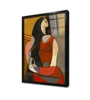 Oturan Kadın Pablo Picasso Çerçeveli Cam Tablo