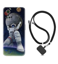 General Mobile GM 21 Pro GM 22 Pro Plus Kılıf Boyun Askılı Silikon Astronot ve Dünya 1759