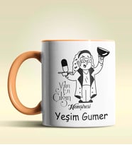Kişiye Özel Yılın En Çılgın Hemşiresi Temalı Turuncu Kupa Bardak (Turuncu)
