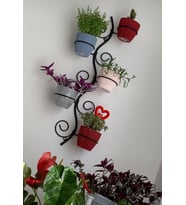 Şık Ve Modern Metal Çiçeklik Modelleri Dekoratif 5 Raflı Metal Çiçeklik Standı Siyah Metal Saksılık