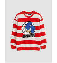 LCW Kids Kırmızı Sonic Baskılı Erkek Çocuk Sweatshirt