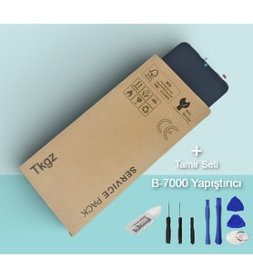 Tkgz - Xiaomi POCO C40 Uyumlu Lcd Ekran Dokunmatik SERVİCE - PACK + B-7000 + Montaj Seti