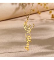 Kişiye Özel Zarif Anka Kuşu İsim Kolye 925K Gümüş (Gold)