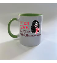 Nen Var Kuzum? Baskılı Yeşil Mega Kupa