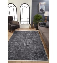 Dijital Kaymaz Yıkanabilir Antrasit Modern Salon Halısı Mutfak Halısı Koridor Halısı Yolluk HLN1633