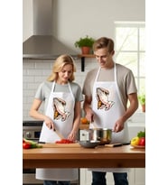 Kadın Unisex Mutfak Aşçı Önlüğü Dua Eden Eller Pizza Baskılı Sanat Desenli Rahat Kesim Günlük Modern
