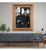 Altın Varaklı Çerçeveli Paspartulu Atatürk Tablo z4981 (Gold)