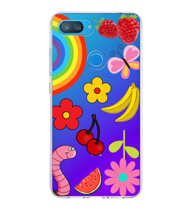 PrintiFy Xiaomi Mi 8 Lite ile Uyumlu 1mm Slim Fit Water Color 5 Baskılı Şeffaf  Kılıf