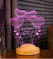 Anneye Hediye, Anneye Doğum Günü Hediyesi Balon Kalpler Küre Kişiye Özel 3D Led Lamba