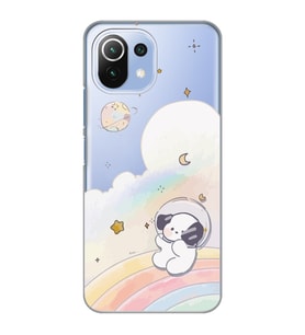 Xiaomi Mi 11 Lite Uyumlu Sevimli Köpek Desenli Şeffaf Telefon Kılıfı