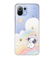Xiaomi Mi 11 Lite Uyumlu Sevimli Köpek Desenli Şeffaf Telefon Kılıfı