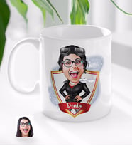 BK Gift Kişiye Özel İsimli Kadın Pilot Karikatürlü Beyaz Kupa Bardak