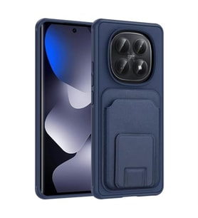 Coverzone Xiaomi Redmi Note 15 5G ile Uyumlu K?l?f Z-Bikart Kart B�lmeli Standl? Kilif, Deri Dokulu Y�zey, Darbe Emici Kenar Koruma, Arka Kapak Tasar?m? Xiaomi Redmi Note 15 5G kilif Lacivert