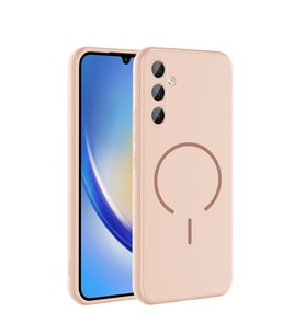 Galaxy A24 Kılıf Kamera Çıkıntılı Magsafe Şarj Özellikli Lüx Meta Kapak (Rose)