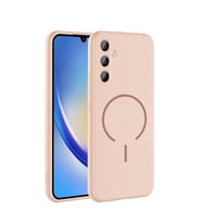 Galaxy A24 Kılıf Kamera Çıkıntılı Magsafe Şarj Özellikli Lüx Meta Kapak (Rose)