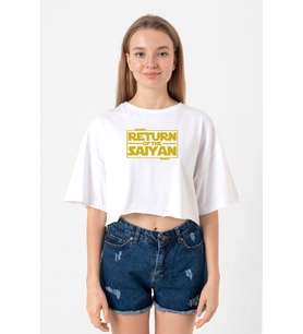 Dragon Ball Z Anime Namek Wars Beyaz Kadın Crop Tshirt
