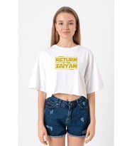 Dragon Ball Z Anime Namek Wars Beyaz Kadın Crop Tshirt