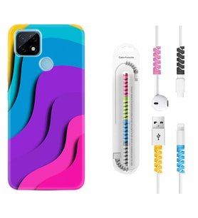 Realme C11 C21 C21Y C25Y C11 2021 Kılıf Kablo Koruma Spiral Silikon Renk Cümbüşü 1631