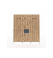Hyperion Dolap 10 Raflı 2 Çekmeceli 3 Askılı 220x44x243 Aytaşı-Çam/Antrasit