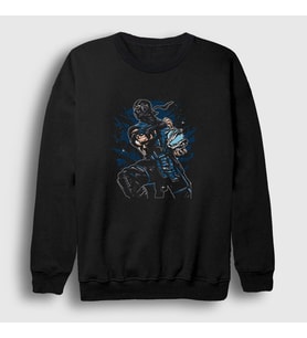Presmono Unisex Siyah Sub Zero V4 Mortal Kombat Sweatshirt 148011tt