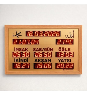 Dijital Cami Saati 60x40 cm – Kumandalı Yan Tasarım
