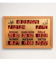 Dijital Cami Saati 60x40 cm – Kumandalı Yan Tasarım