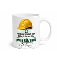İş Sağlığı ve Güvenliği Uzmanı İSG Önce Güvenlik Baskılı Kupa Bardak Hediye