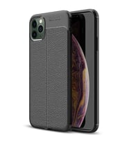Apple IPhone 11 Pro Deri Görünümlü Firo Silikon Kılıf (Siyah)