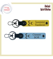 Birlikte Geçen Yıllara Minnet – Üç Hilal Kişiye Özel Anahtarlık Takımı, Sarı-Gök Mavi