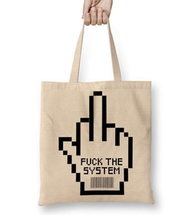 Fuck The System Bez Çanta Uzun Saplı