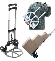 NEW-MAX Multi Fonksiyon Katlanır 70 Kg Kapasiteli Asma Aparatlı Portatif Koli Taşıma Aracı (Gri)