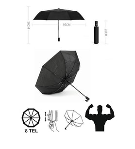 Otomatik Siyah Fiber Telli Rüzgarda Dayanıklı Şemsiye