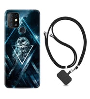 INFINIX Hot 8 9 10 11S Hot 10 Play 10T Kılıf Boyun Askılı Silikon Old Owl 1649