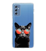 PrintiFy Samsung Galaxy M52 ile Uyumlu 1mm Slim Fit Kedi 3 050d Baskılı Şeffaf  Kılıf
