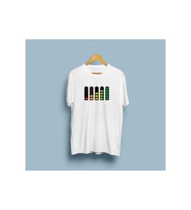 Oversize Şarj / Batarya Göstergesi tasarım unisex T-shirt