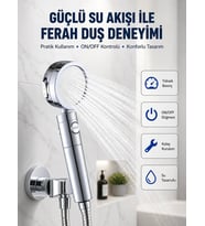 Şelale Sisi ve Masaj Özellikli Banyo Duş Başlığı