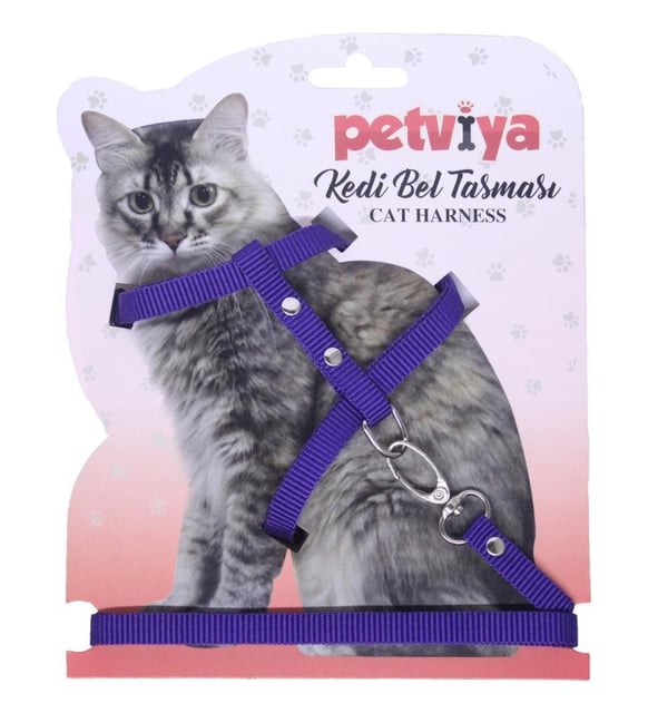 Petviya Kedi Gögüs (Bel) Tasmasi Mor